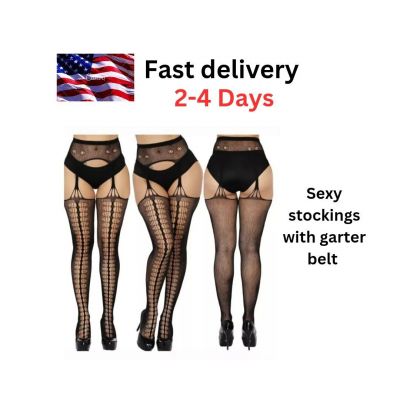 Sexy Women's Lace Garter Belt Stockings Lingerie Thigh-Highs